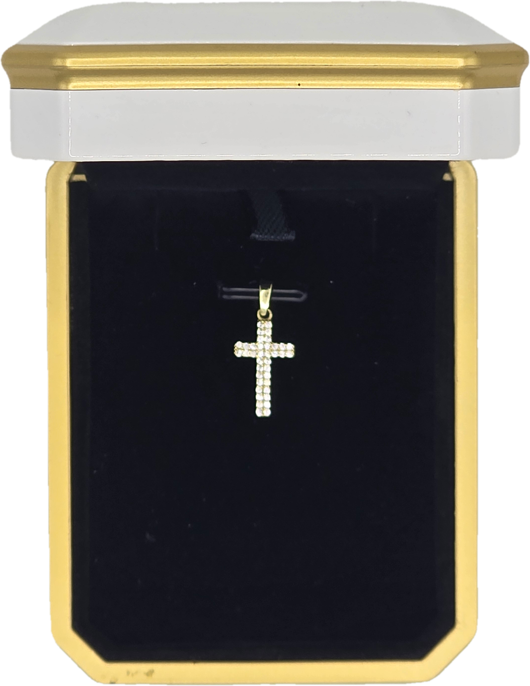 Dije cruz con circones Oro 10k O/S Joyería Gold Digger Panamá